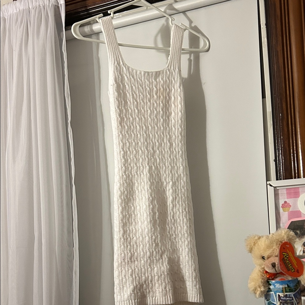 Hollister White Knit Dress